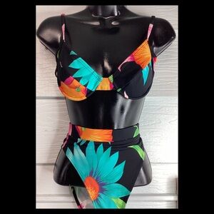 Floral Bikini Set with Bright Colors